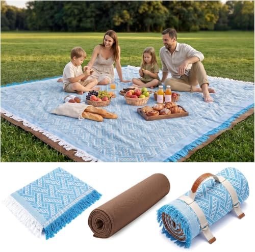 2-in-1 Boho Picnic Blanket and Rug, Waterproof, Option 5