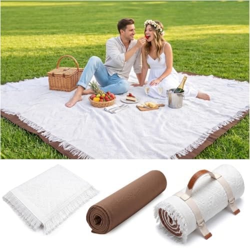 2-in-1 Boho Picnic Blanket and Rug, Waterproof, Option 6
