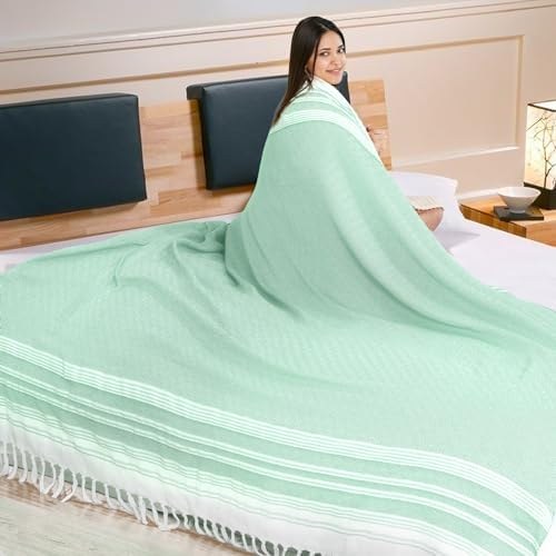 Boho Woven Throw Blanket, Cotton, Option 8