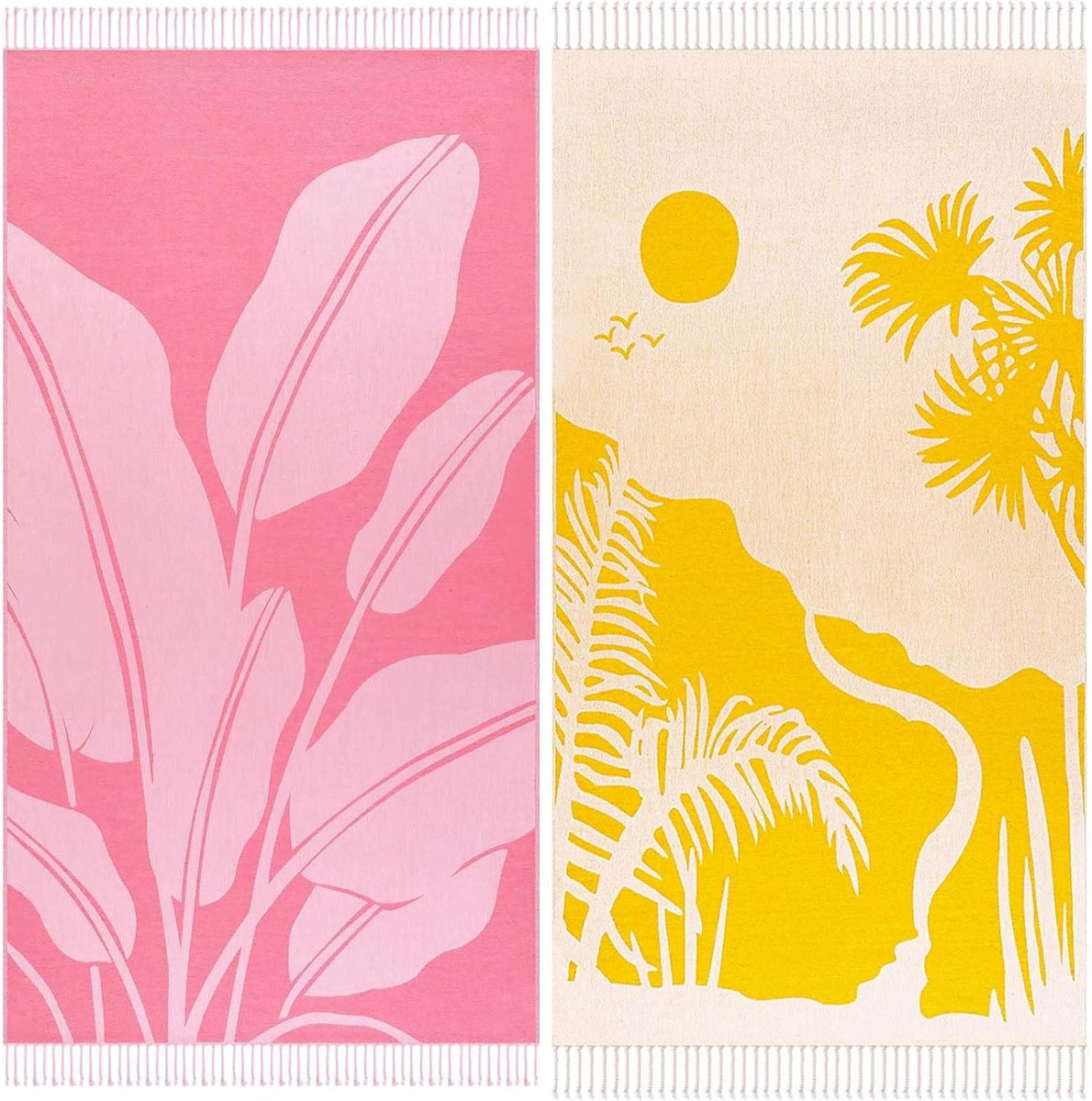 Genovega Cotton Turkish Beach Towels 2-Pack, Printed, view 6