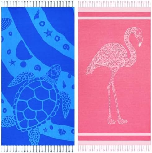 Cotton Turkish Beach Towels 2-Pack, Printed, Option 1