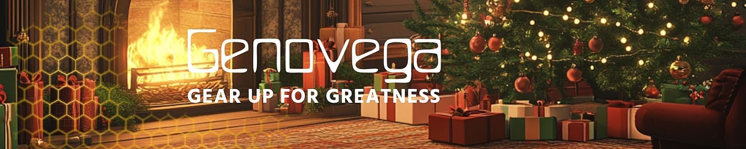 Genovega winter banner by a fireplace