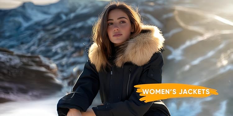 Genovega women's heated jackets with faux-fur hood