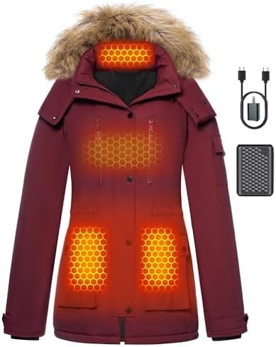 Graphene Heated Puffer Jacket for Women, Long, Option 15