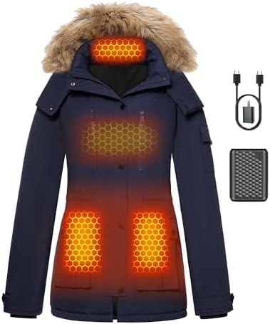Graphene Heated Puffer Jacket for Women, Long, Option 3