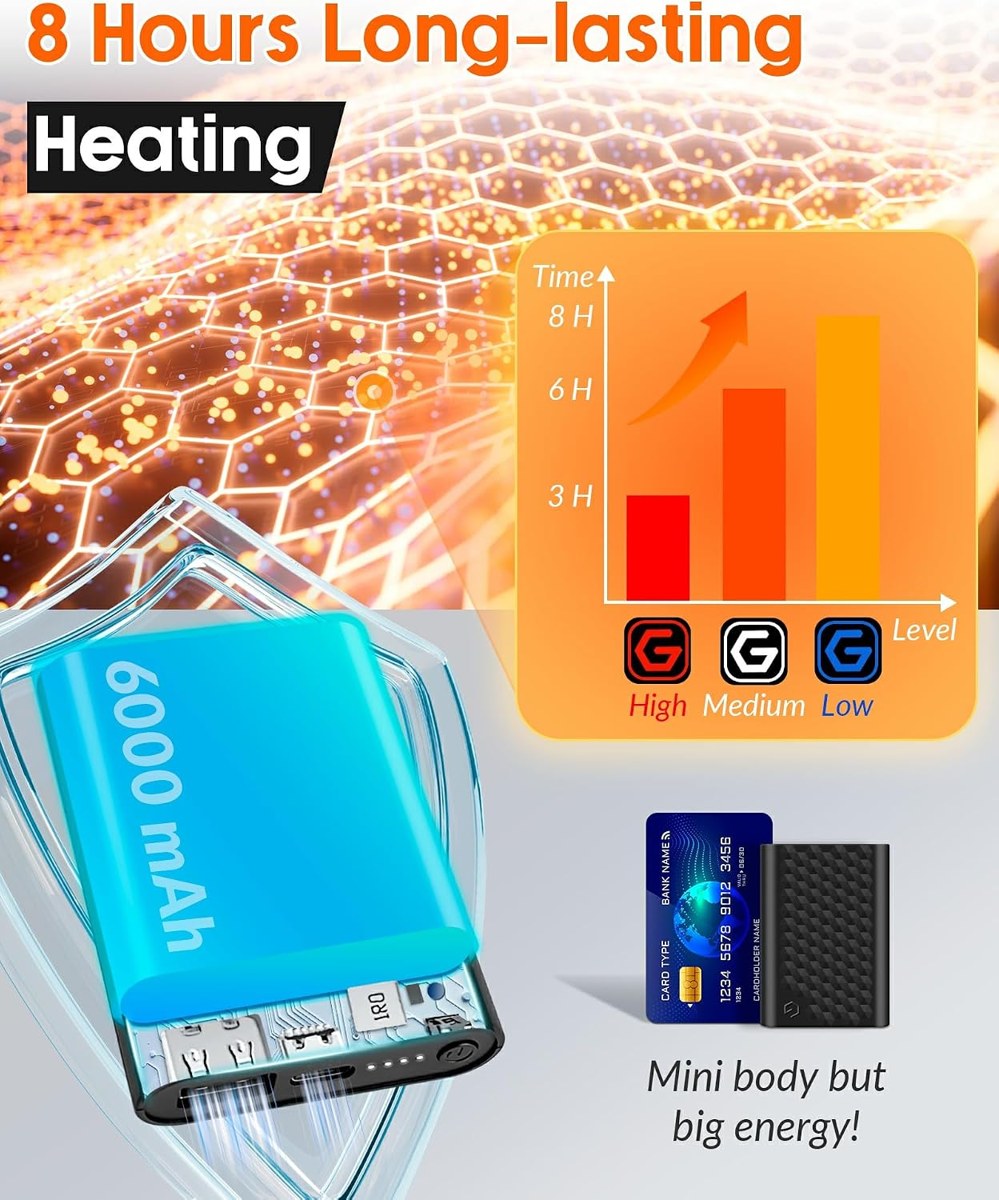 Genovega Graphene Heated Scarf with Battery Pack, Women and Men, view 6