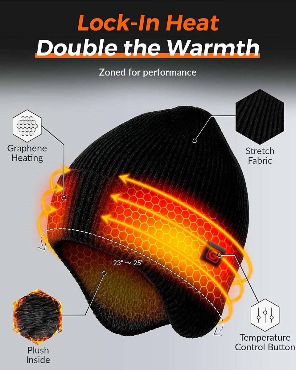 Genovega Heated Beanie Hat, Rechargeable, view 5