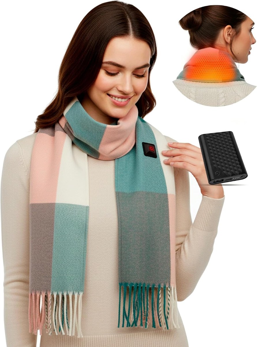 Genovega Heated Plaid Scarf Shawl, 6000mAh
