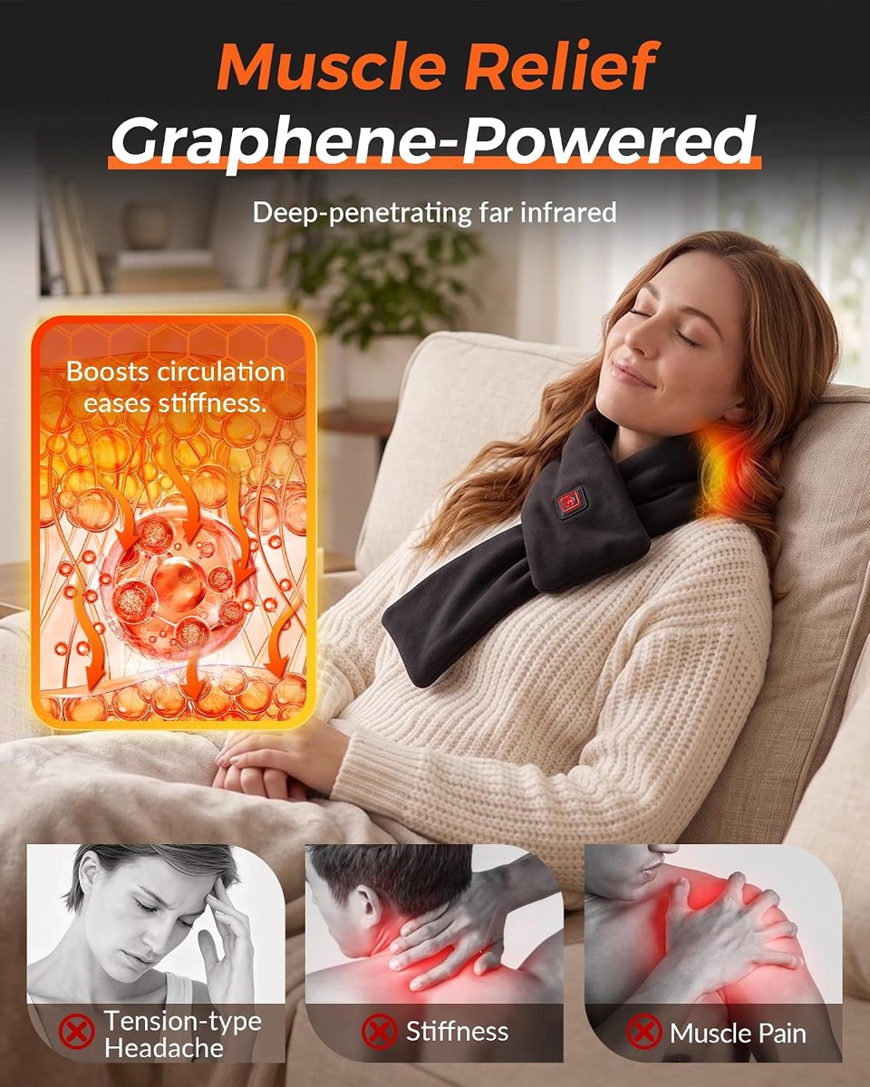 Genovega Heated Scarf with 6000mAh Battery, Women and Men, view 2