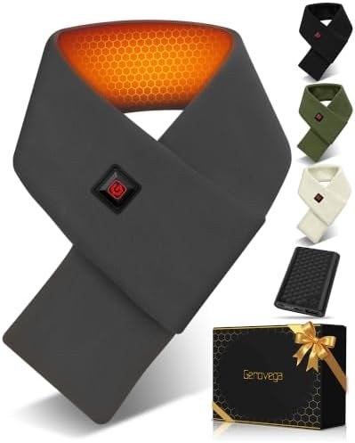 Heated Scarf with 6000mAh Battery, Women and Men, Dark Gray