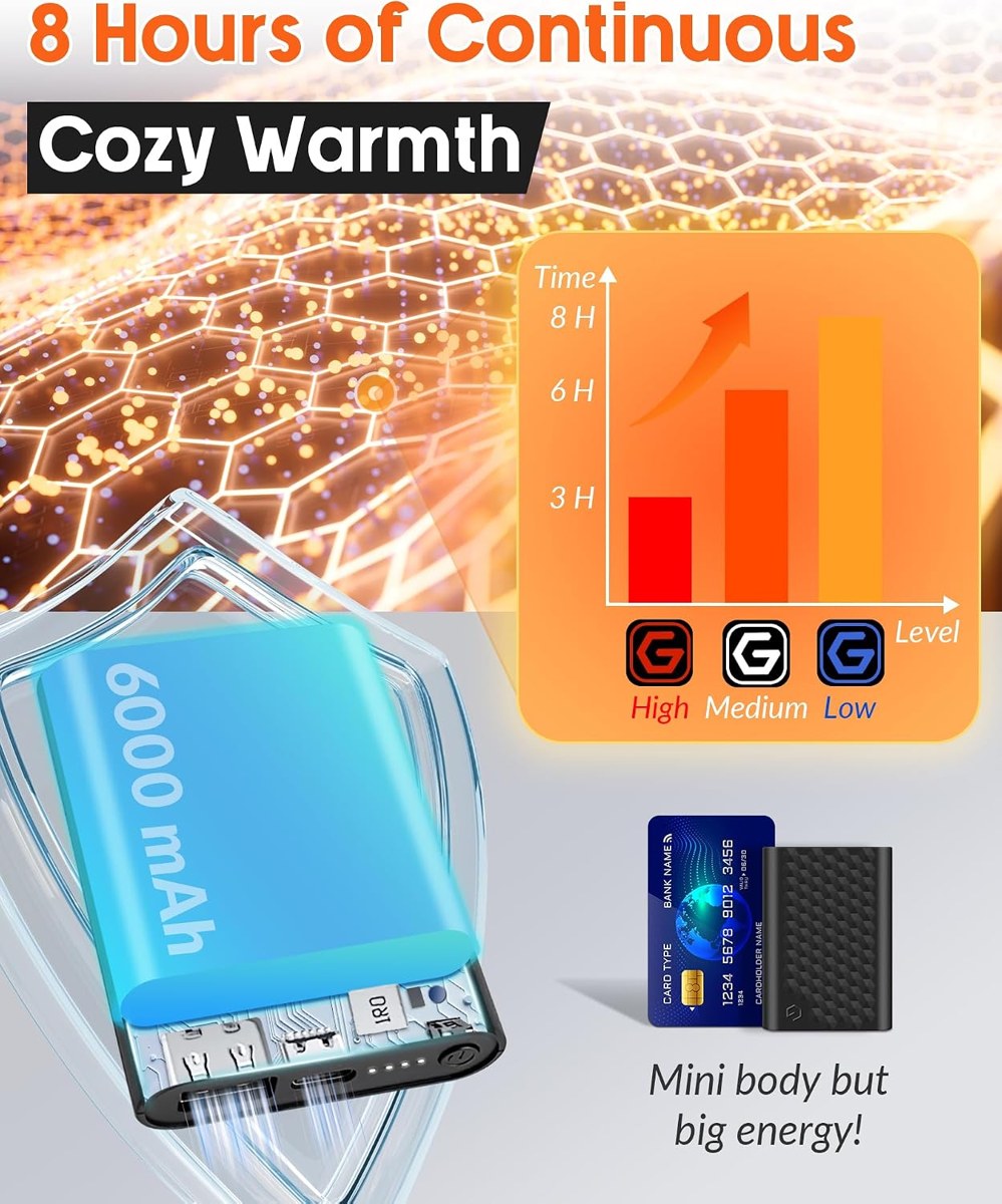 Genovega Heated Scarf with Tassels and Power Bank, Women and Men, view 5