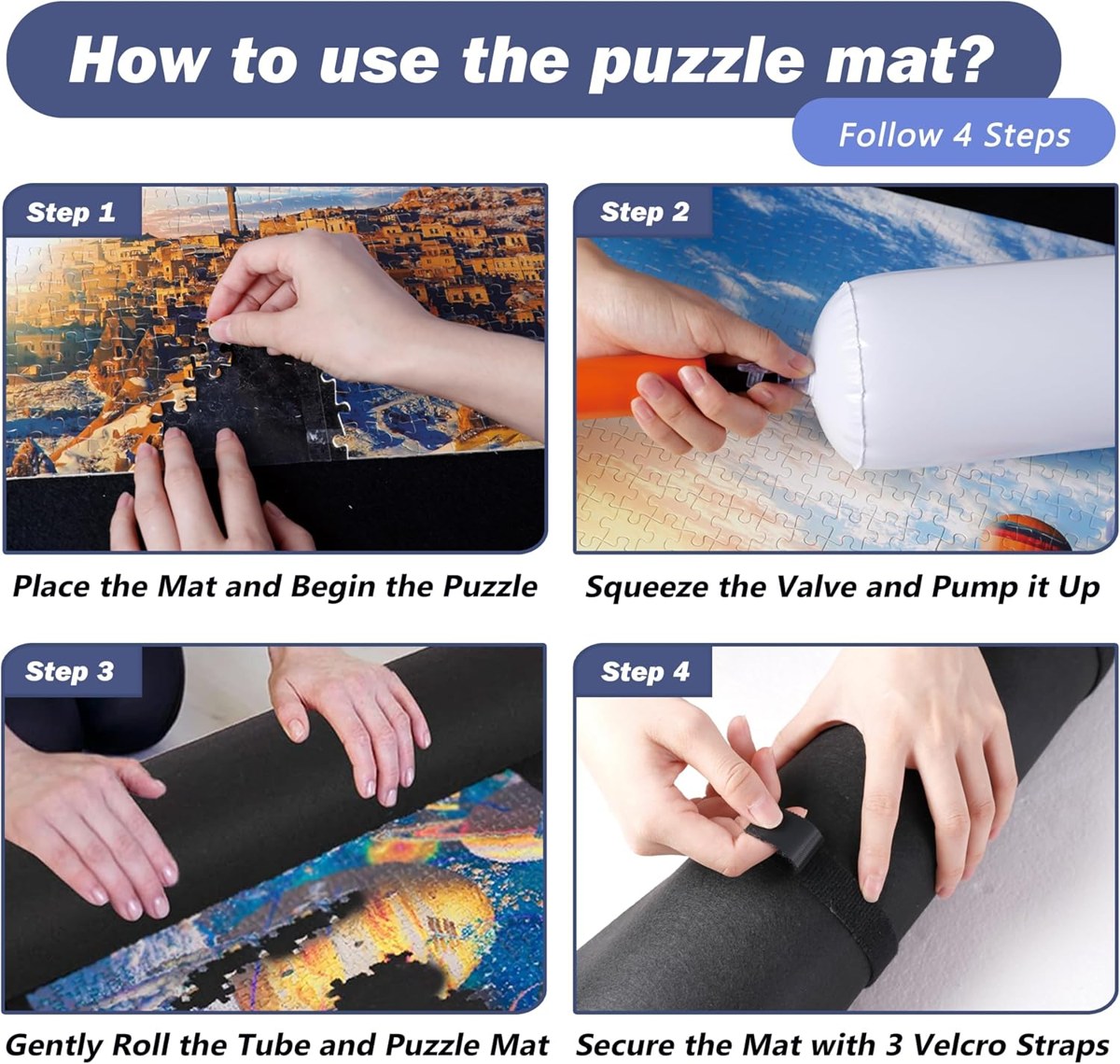 Genovega Jigsaw Puzzle Mat Roll Up, up to 2000 Pieces, view 4