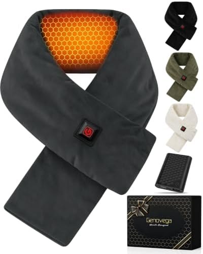 Neck Heating Pad Heated Scarf Wrap, Dark Grey
