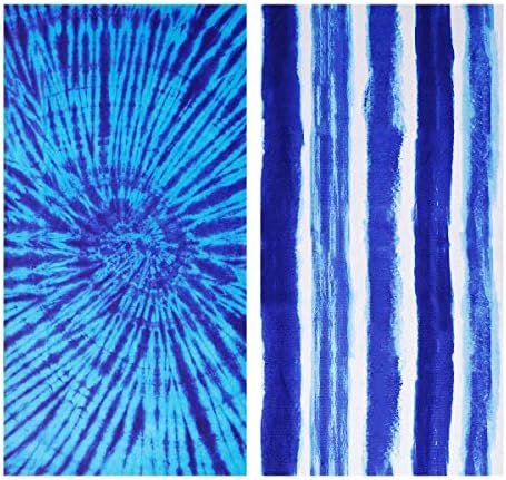 Oversized Beach Towel Set 2-Pack, Boho and Stripe, Option 1