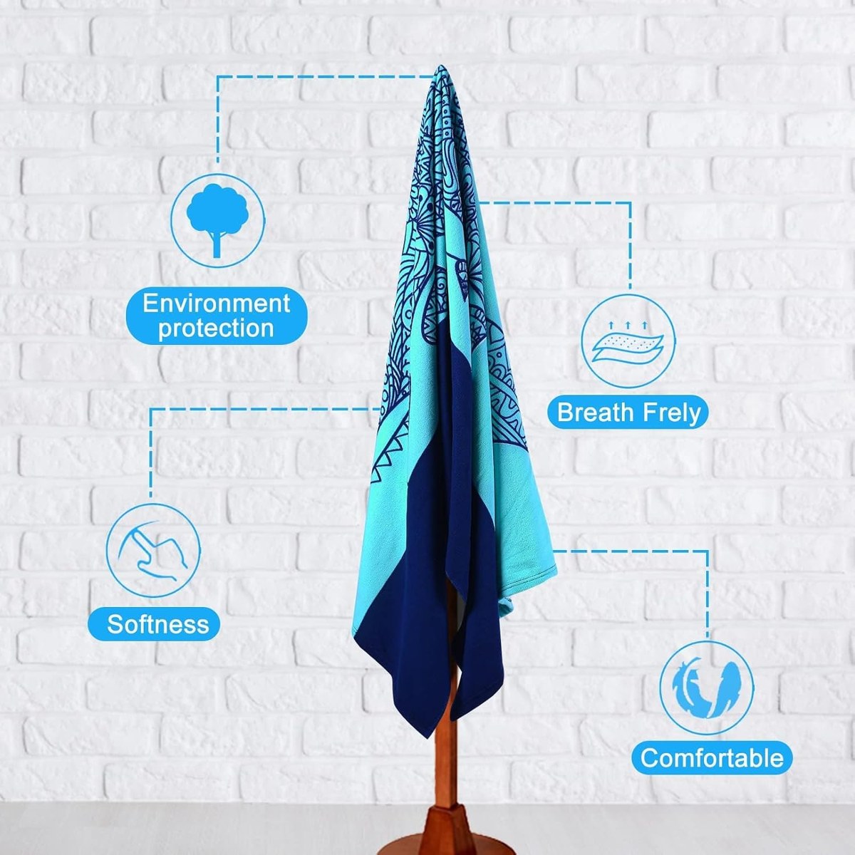 Genovega Oversized Beach Towel Set 4-Pack, Printed, view 3