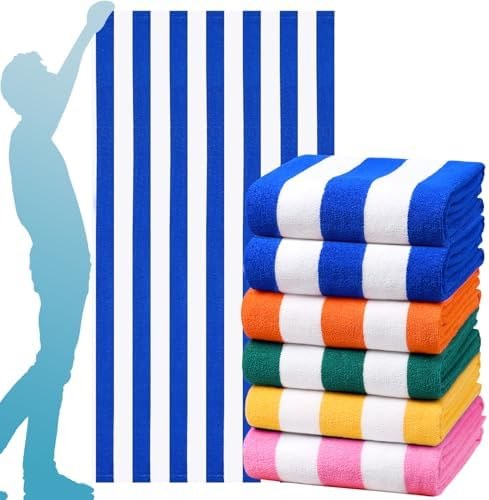 Oversized Striped Beach and Bath Towels 4-Pack, Option 3