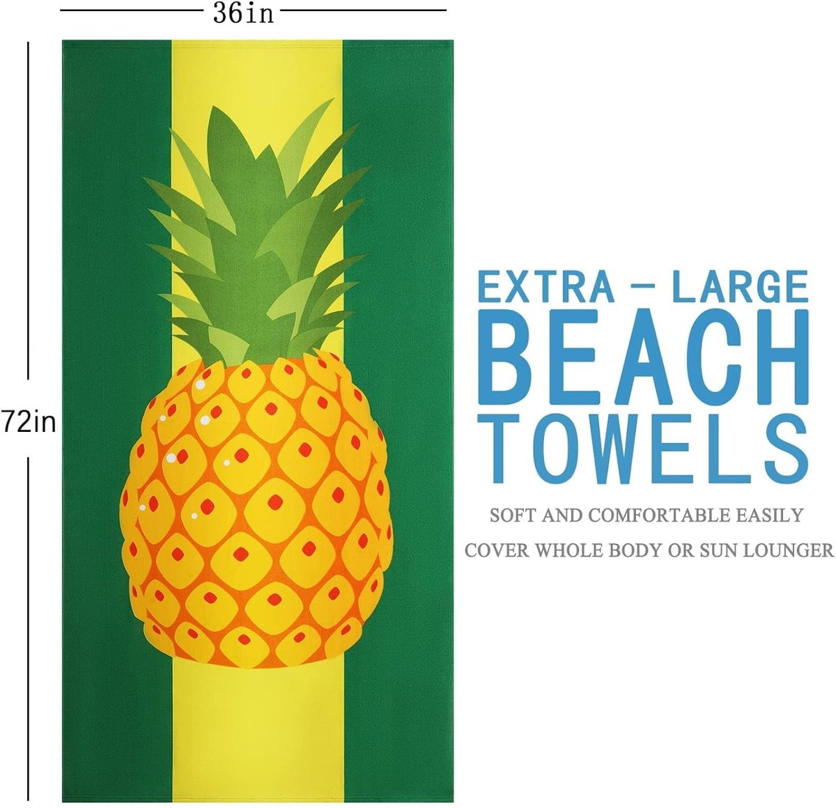 Genovega Oversized Beach Towel Set 6-Pack, Mixed Prints, view 3