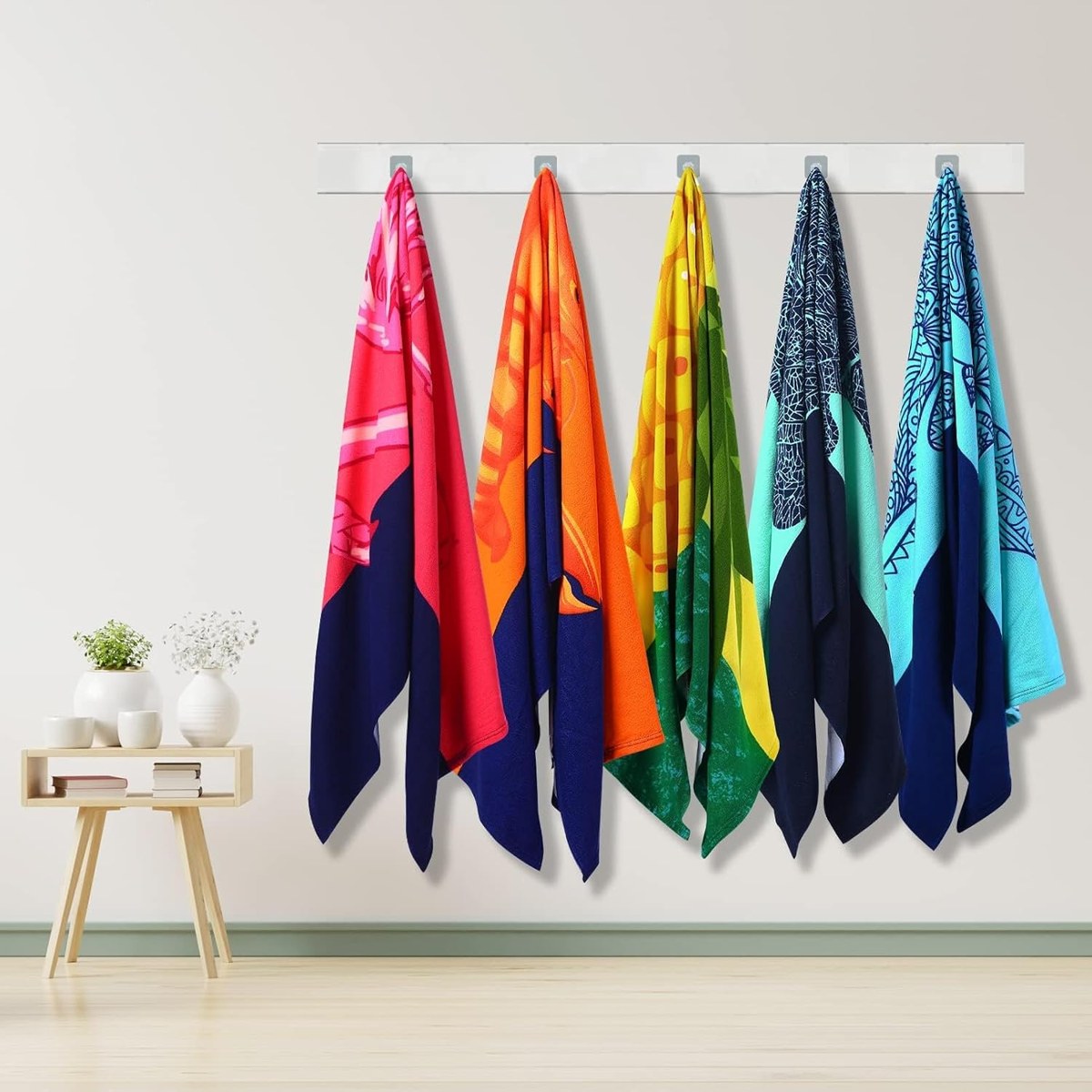 Genovega Oversized Beach Towel Set 6-Pack, Mixed Prints, view 5