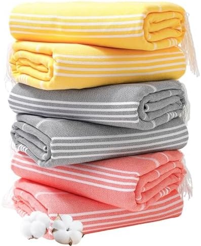 Turkish Beach Towels 6-Pack, 74 x 38 Inch, Option 7